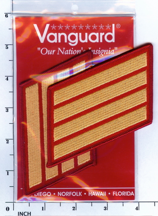 USMC FEMALE 4 Bars HASH MARKS gold/rd Service Stripes PATCH set Marines Chevrons