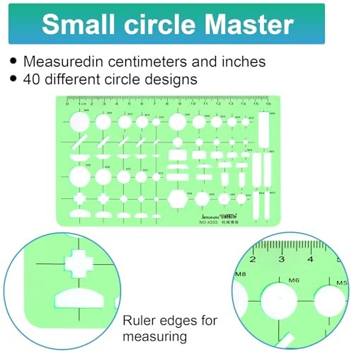 11PCS Geometric Drawings Templates, Drafting Stencils Measuring Tools,