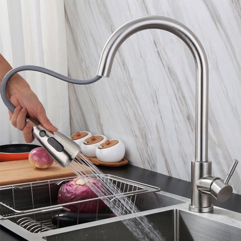 Sensor Touch on Kitchen Sink Faucet Pull Down Spray Swivel Deck Mount Mixer Tap