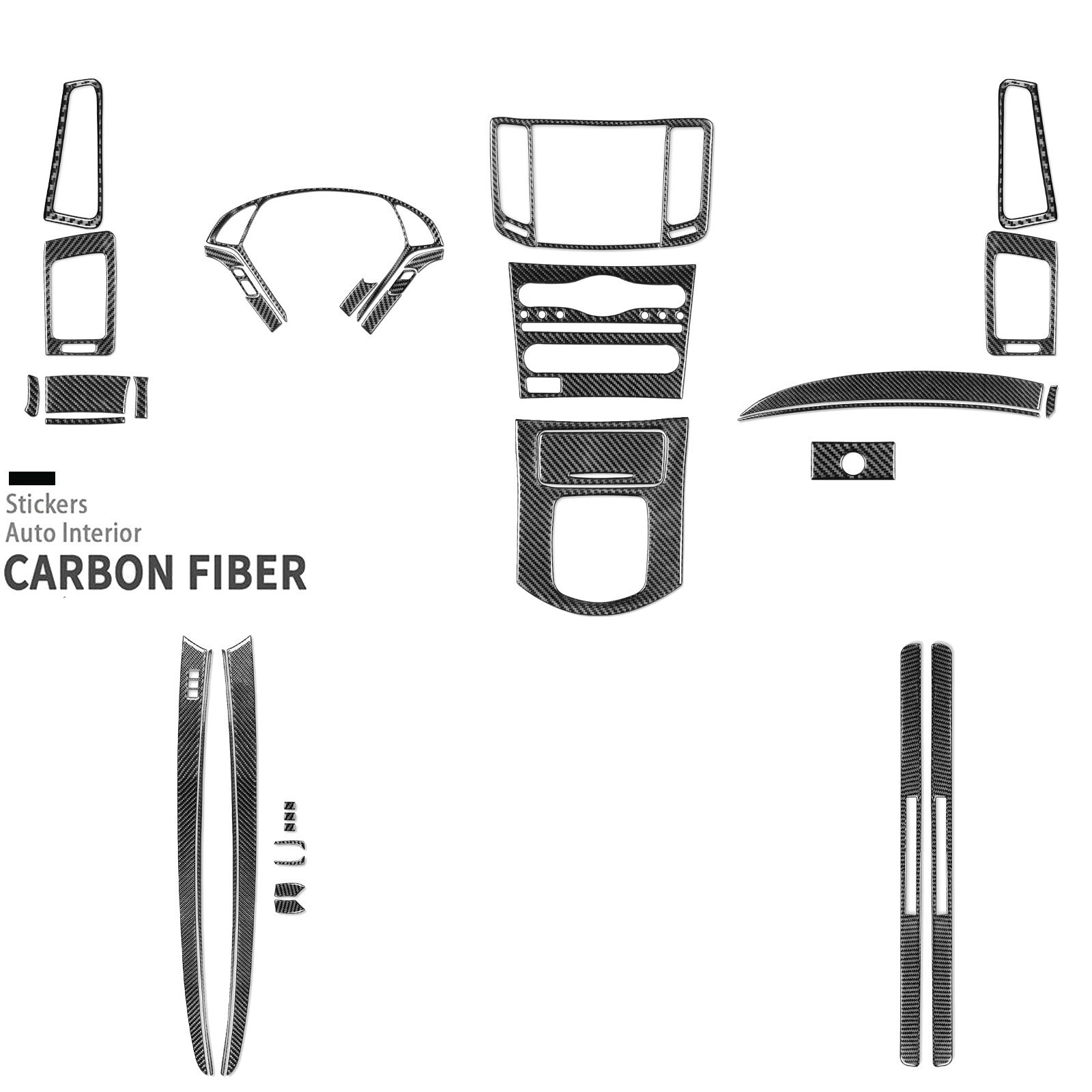 38Pcs Real Carbon Fiber Full Interior Trim Kits For Infiniti G37 Coupe 2007+