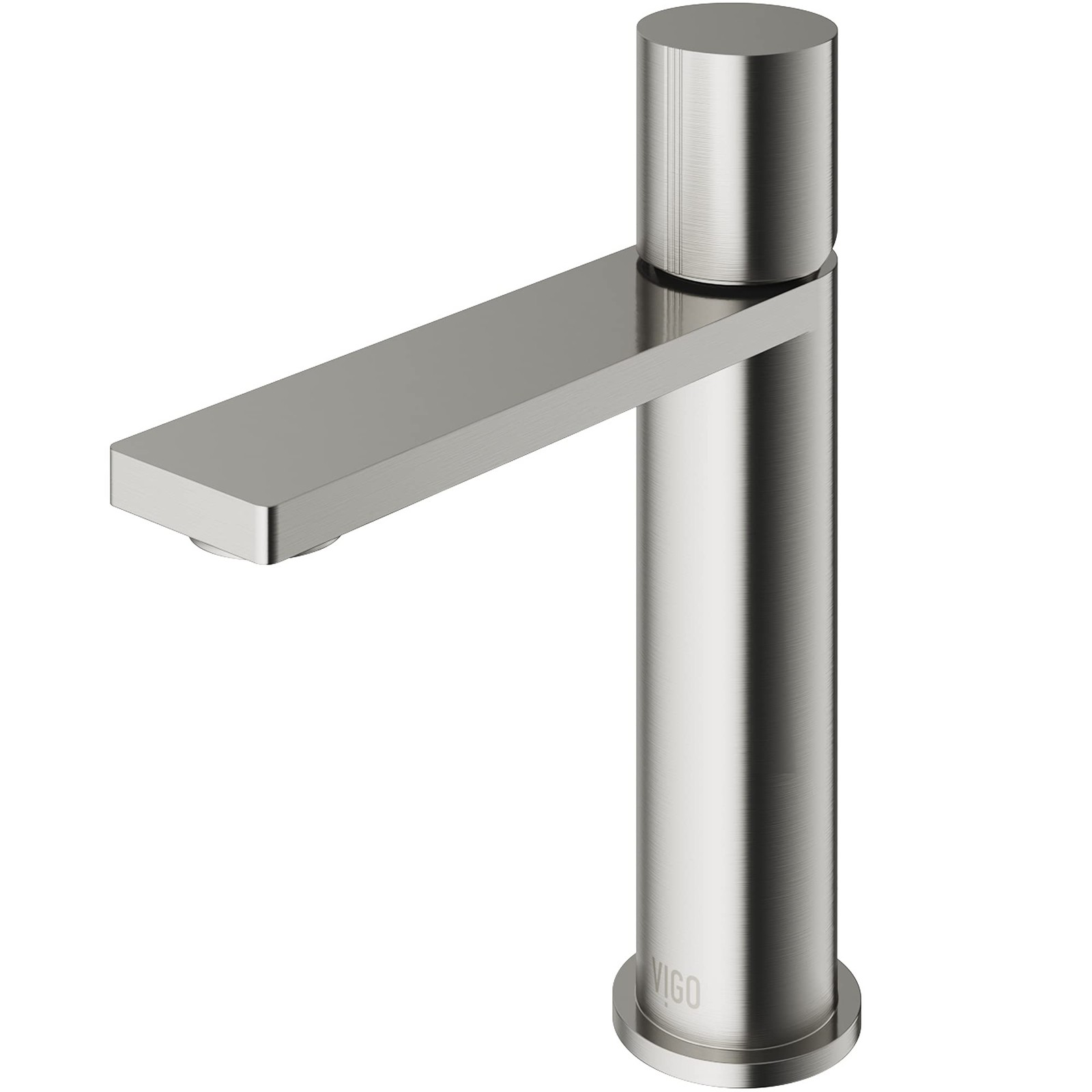 VIGO Halsey 8'' H Single Handle SingleHole Bathroom Faucet in Brushed 5293837_OB