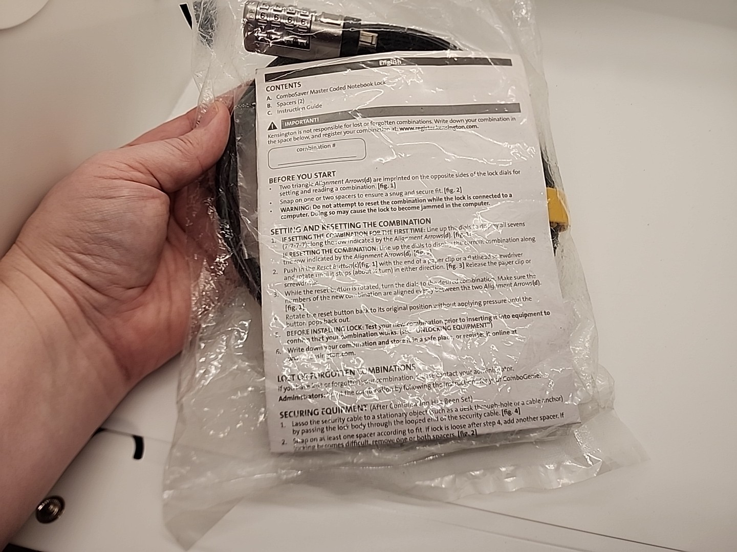 Kensington ComboSaver - Master Coded Notebook Lock Yellow - A1023A - New