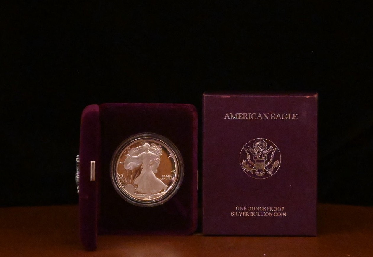 1990 S American Eagle Silver Bullion Proof $1 Coin OGP COA
