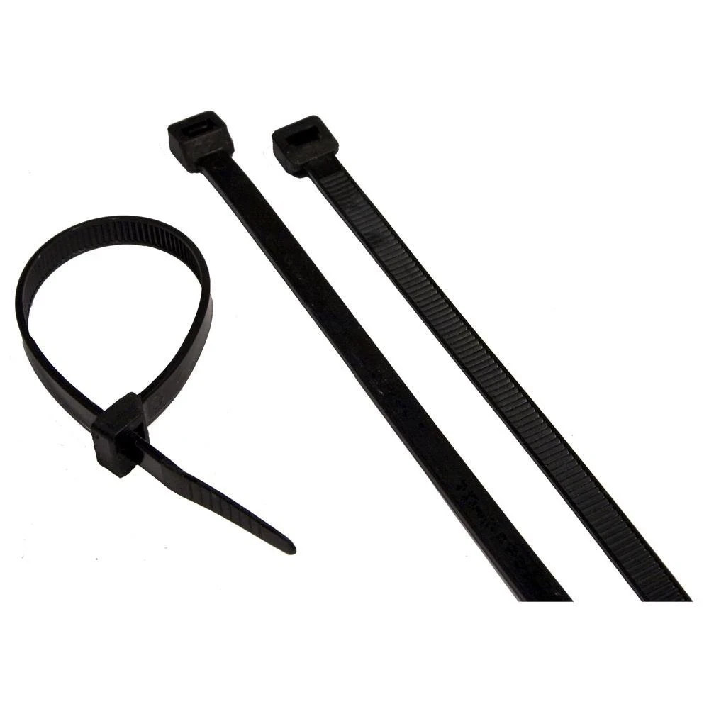 48" - 175 LB BLACK NYLON CABLE TIES REGAL BRAND UV ZIP TIES - 500 BOX