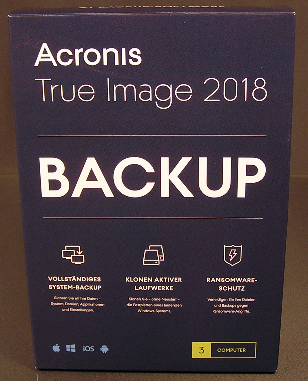Acronis True Image 2018 Vollversion 3 PC/Mac + Universal Restore DE / EN NEU