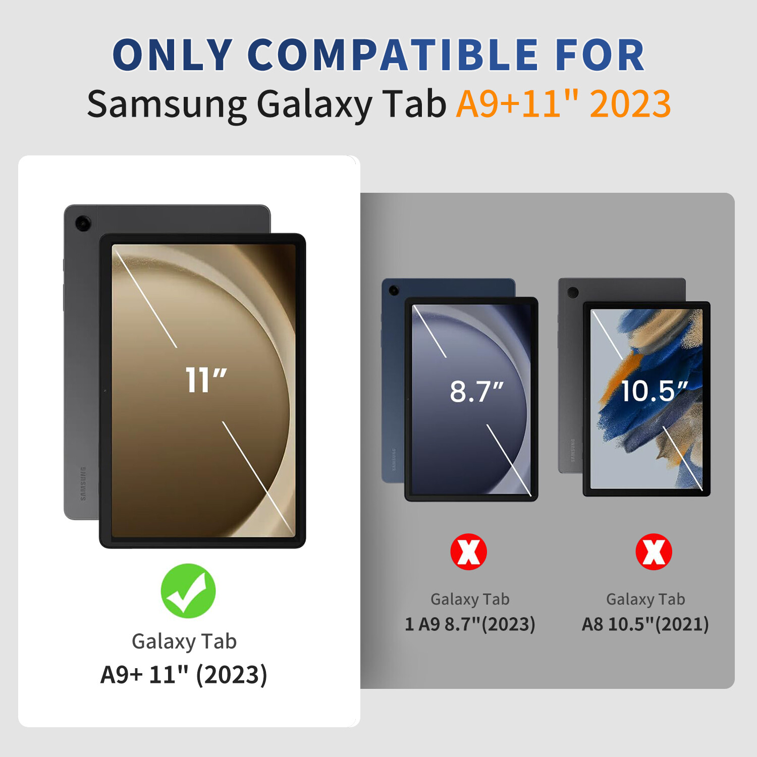 Case for Samsung Galaxy Tab A11+ 2025 with Tempered Glass Screen Protector