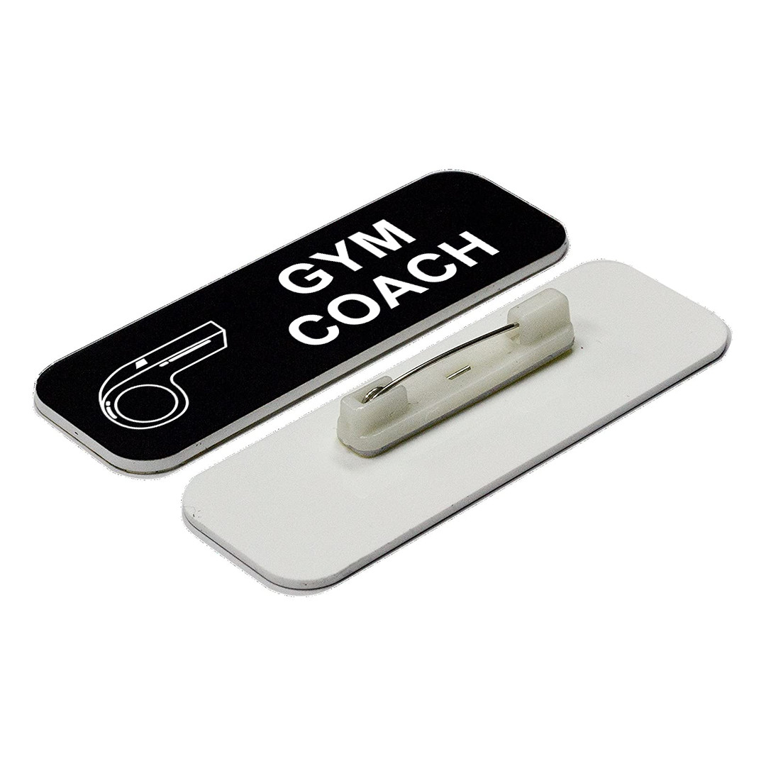 Signs ByLITA, Gym Coach 1 x 3" Name Tag/Badge, (3 Pack)