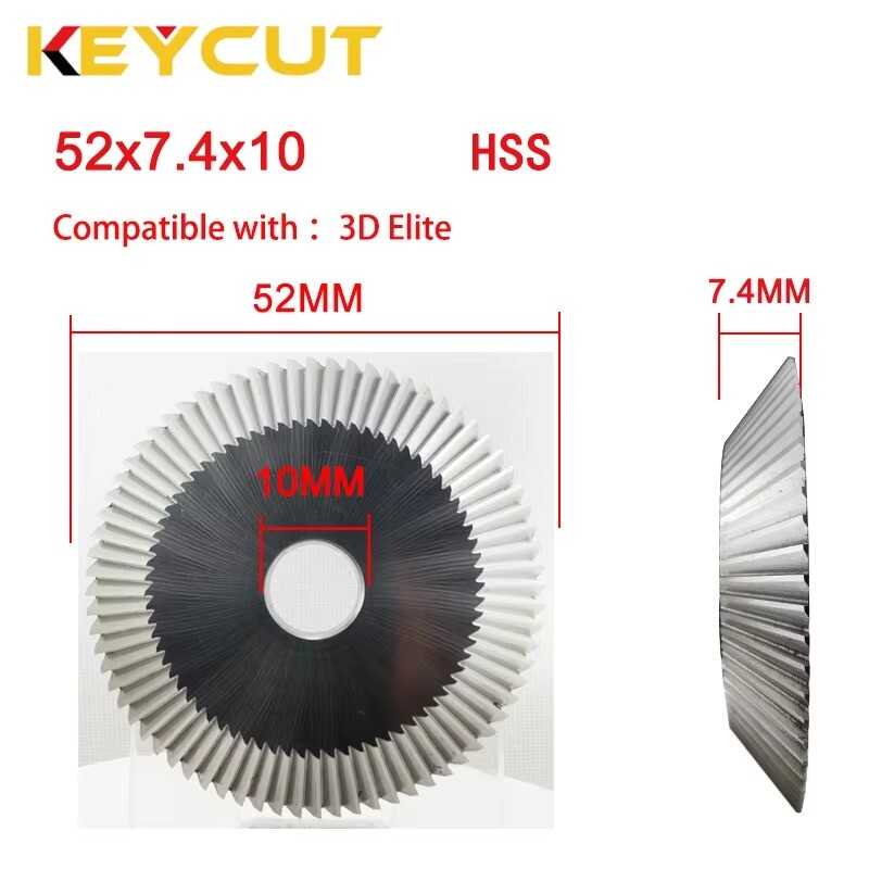 3D Elite Key Machine Cutter 52x 7.4 x 10mm Aftermarket Locksmith Tools