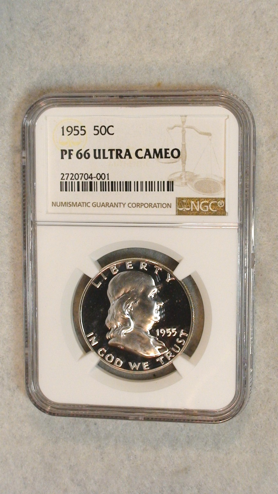 1955 NGC PR66 ULTRA CAMEO FRANKLIN HALF NICE SUPERB GEM PROOF SILVER 50C Coin!