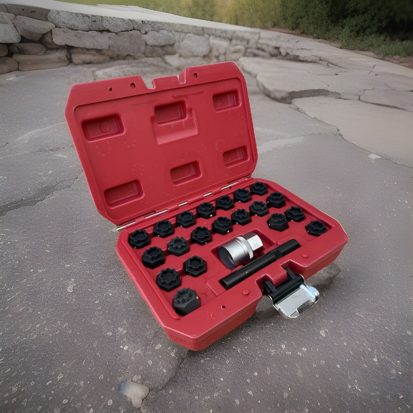 22pcs Anti-Theft Wheel Lock Screw Lug Nut Removal Key Socket Set For Audi