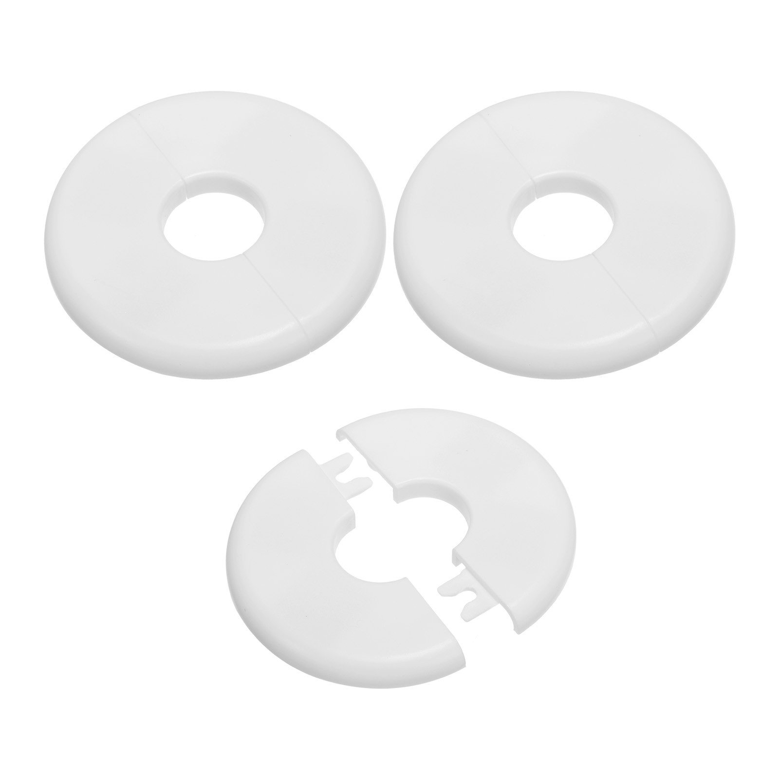 3 Pieces for Flange Split Pipe Cover 0.93"/23.5mm White