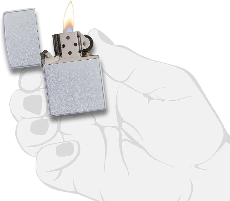 Zippo Lighter- Personalized Custom Message Engrave Satin Chrome #205