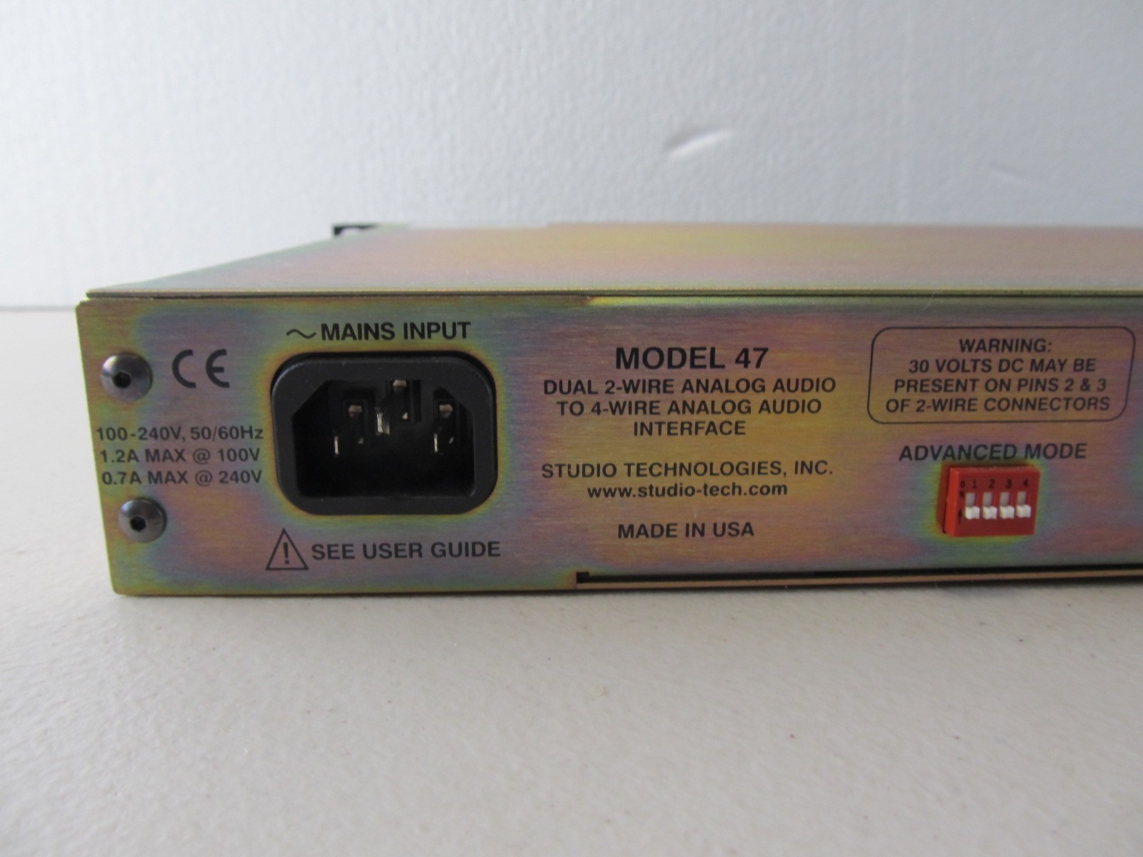 Studio Technologies 47 Interface Intercom Dual 2-Wire to 4-Wire Analog Audio