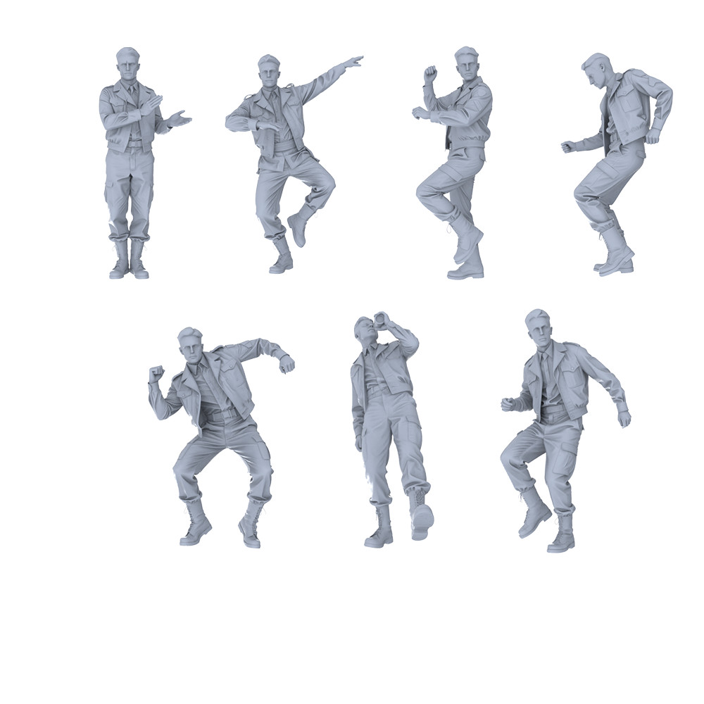 MRY-SFW LYGR 511 WWII U.S. Army Seven-Person Singing and Dancing Group1/87scale