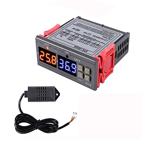 STC-3028 Temperature & Humidity Controller with Integrated Sensor, Dual 24V