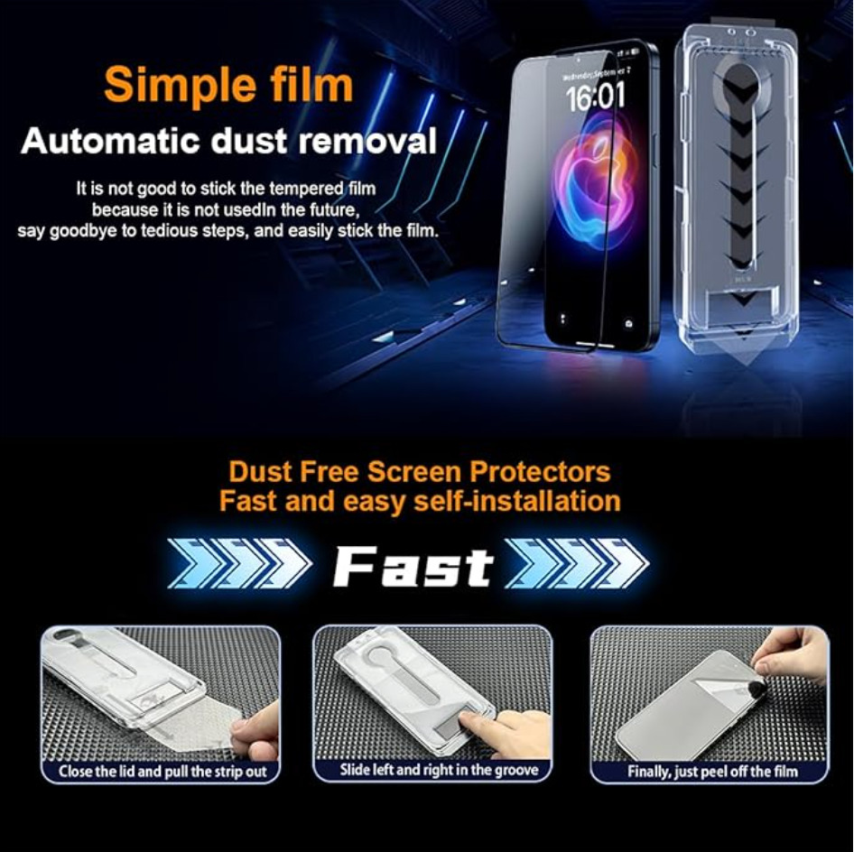 Screen Protector Compatible with iPhone 16 Pro 2 Pack 4 Way