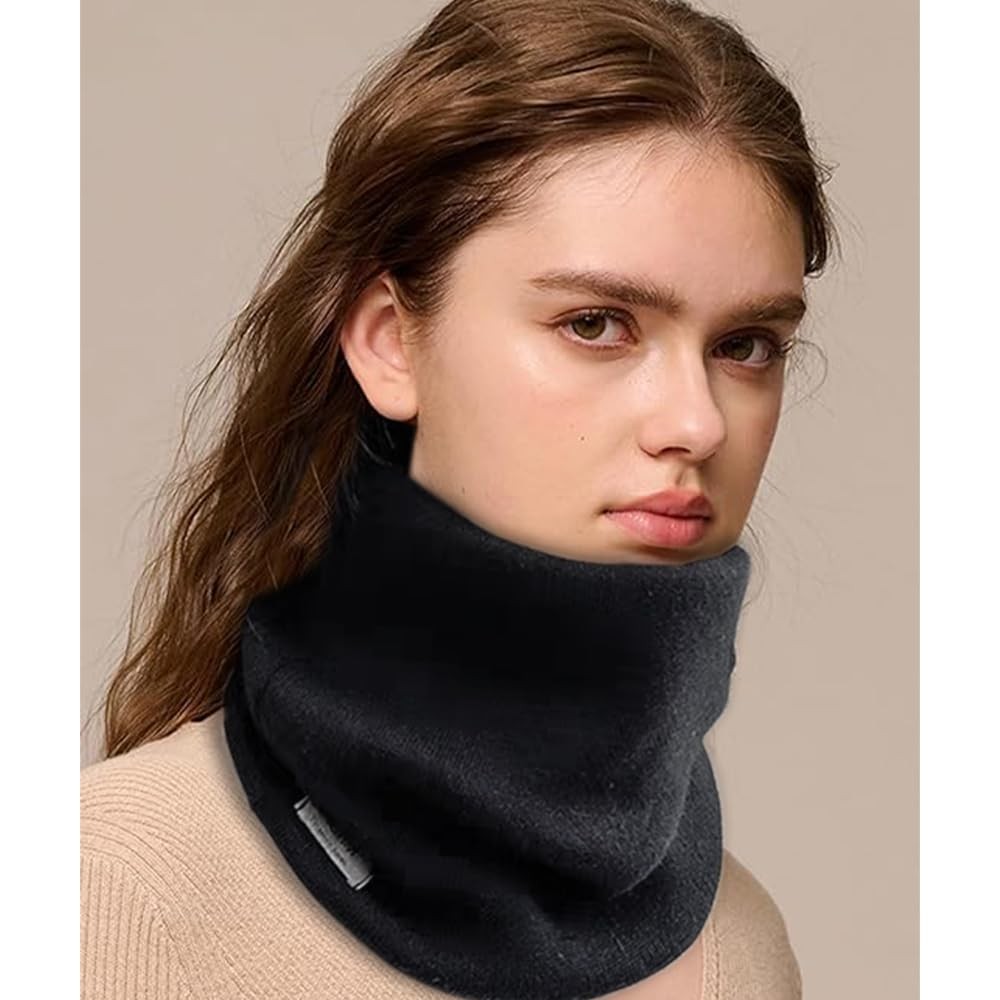 OULIGET Winter Neck Warmer Gaiter Fleece Face Mask Cover,3-in-1 Large, Black