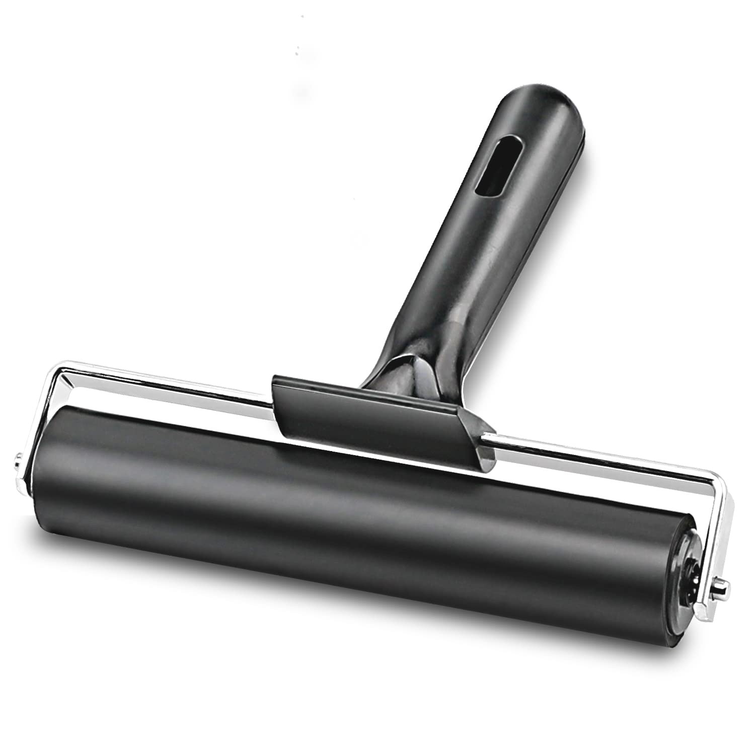 6-Inch Rubber Roller, Black, Anti Skid Tape Tool, Print, Ink, Stamping, Brayer