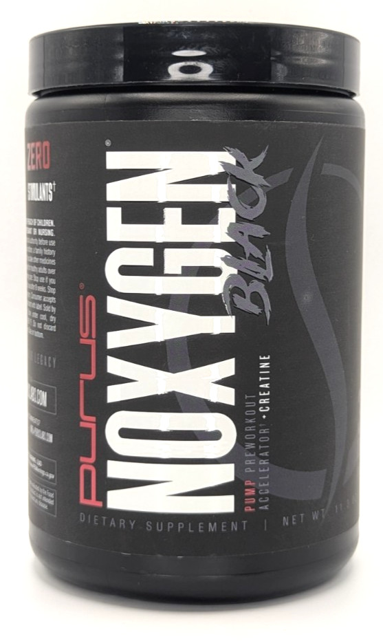 Purus Labs NOXygen Black Pre-Workout, 30 Servings, Unflavored, Exp. 1/28