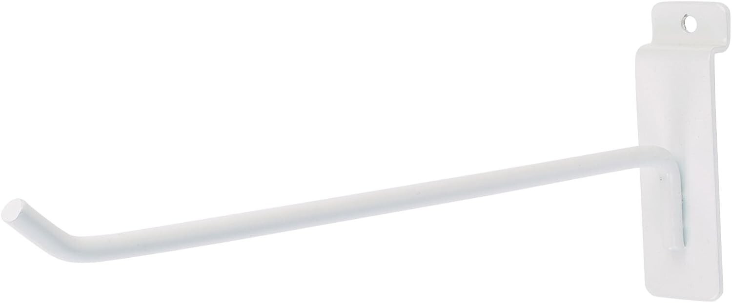 Lot of 50 White 10" Slatwall Peg Hooks Slat Wall Display 6mm Diameter Tubing
