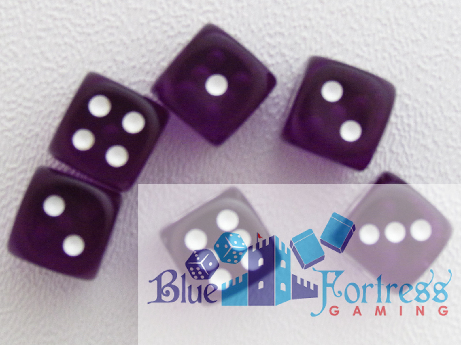 CHESSEX translucent 12mm SET OF 6 D6 PURPLE-WHITE DICE MTG WoW POKEMON
