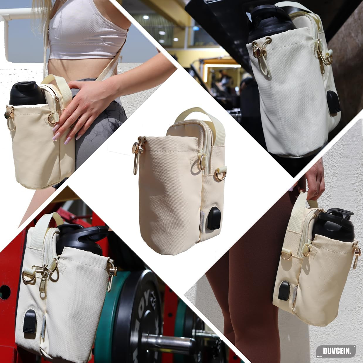 Waterproof Magnetic Gym Sling Bag with USB Port & Adjustable Strap