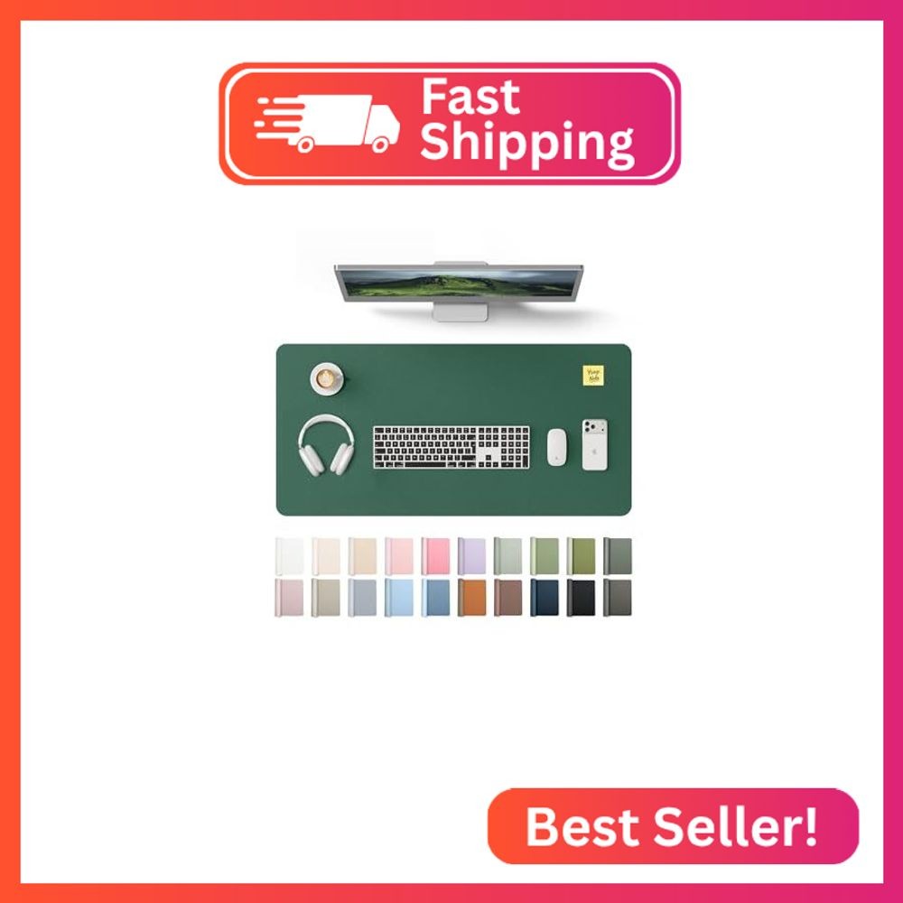 YSAGi Leather Desk Pad Protector, Office Desk Mat, Large Mouse Pad, Non-Slip PU