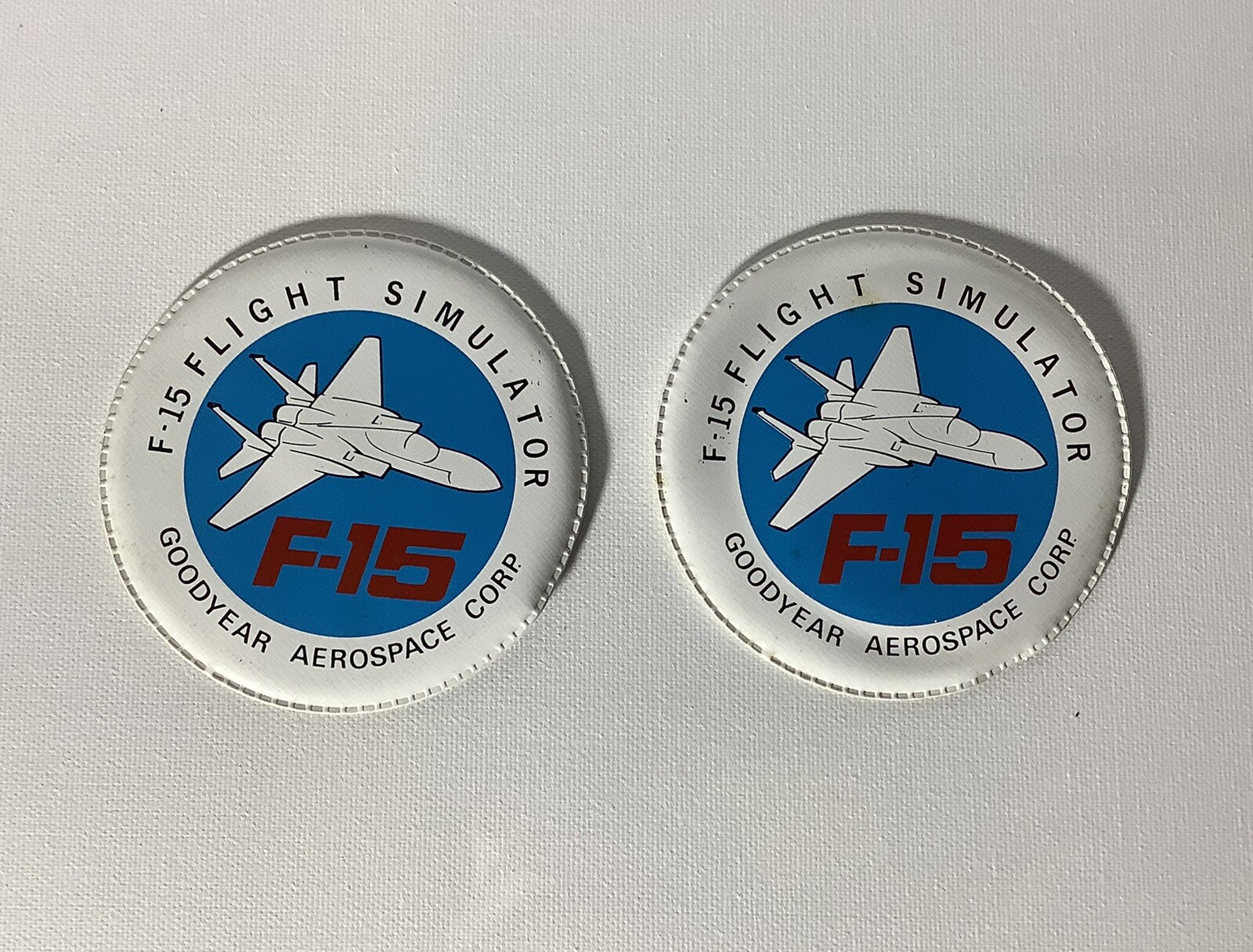 2 Vintage F-15 Goodyear Aerospace Corp Patches (foam back)