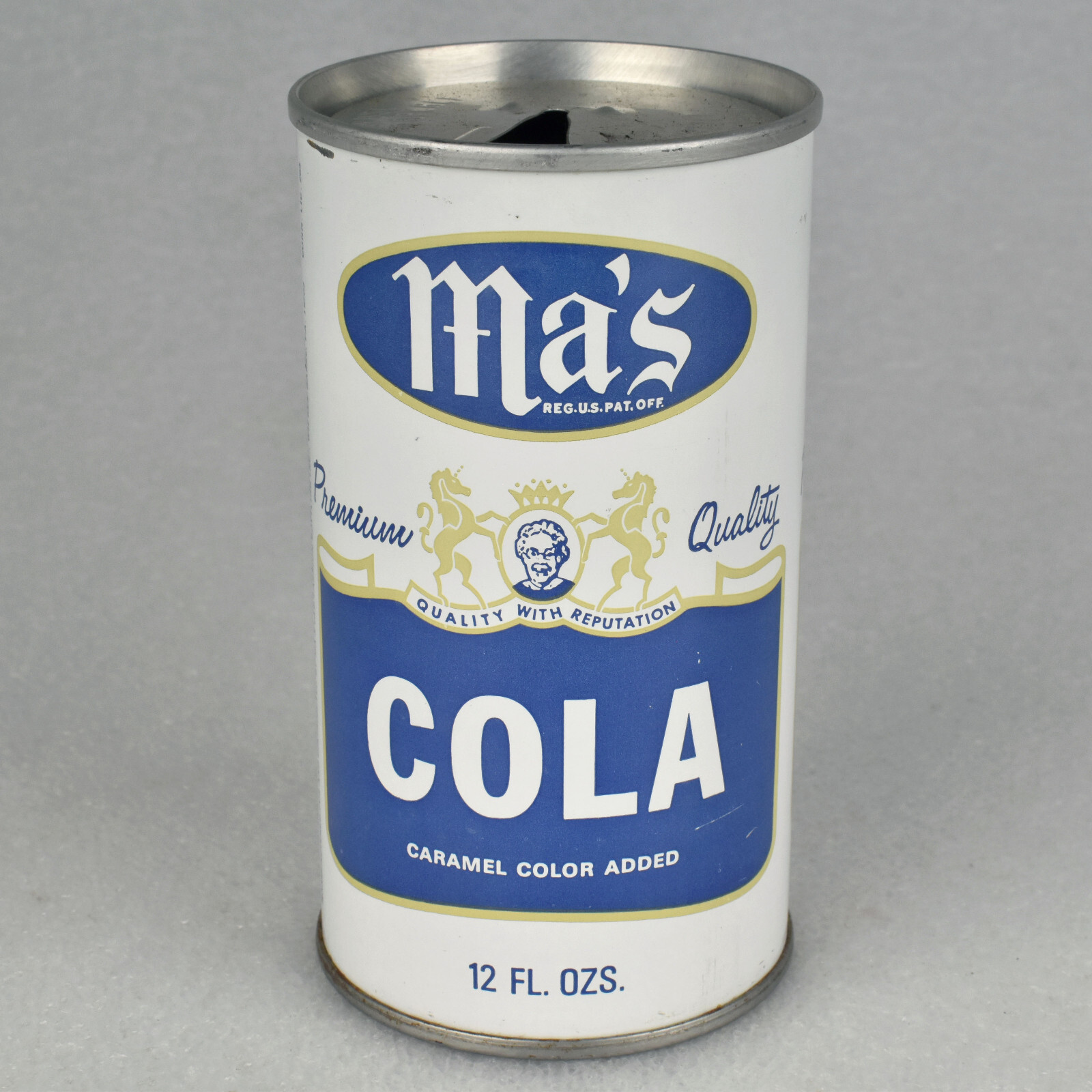 VTG 1970s Ma's Cola Soda Pop Can 12oz Straight Side Steel Wilkes-Barre PA
