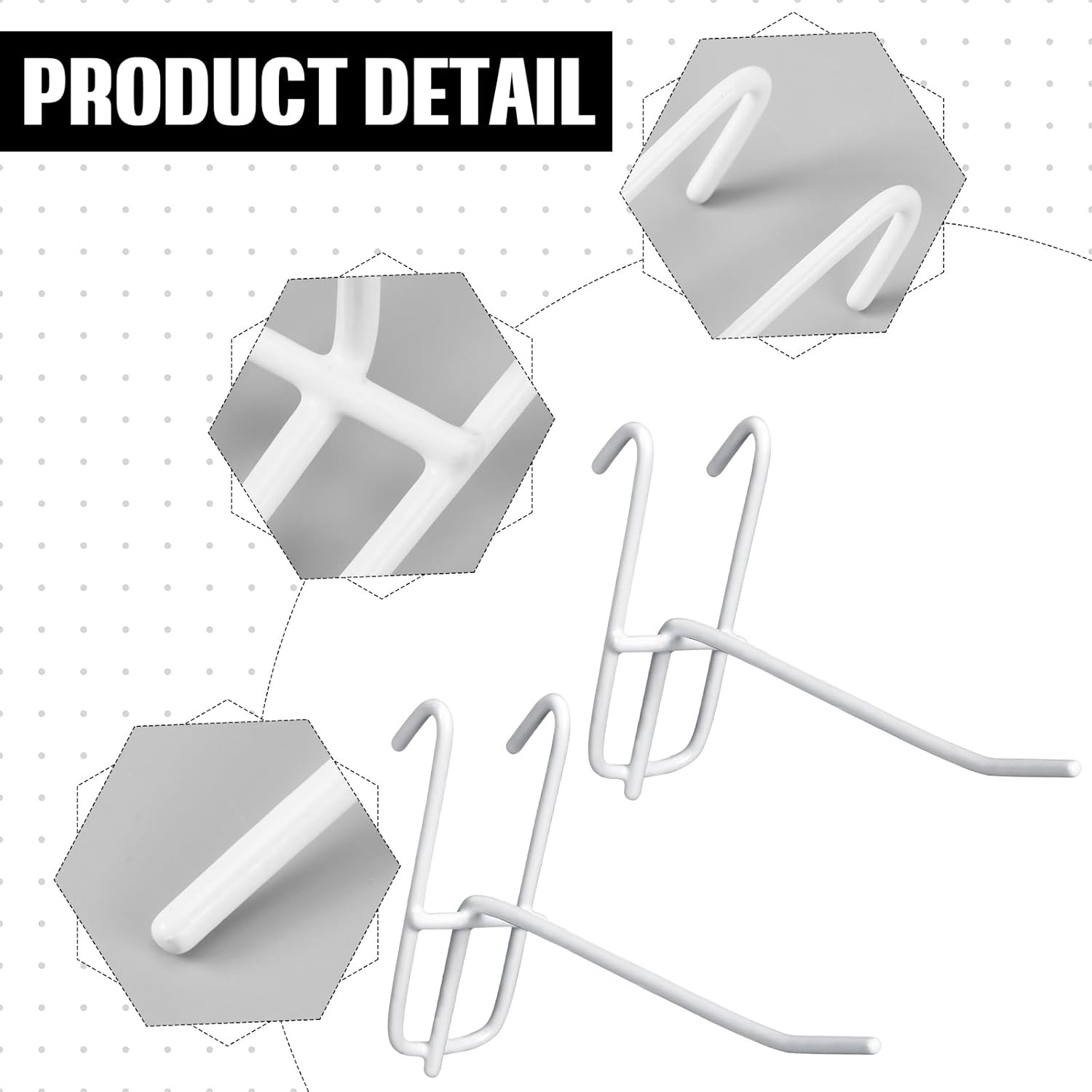 25-Pack 4" Grid Wall Hooks for Gridwall Panels, Display & Storage (White)