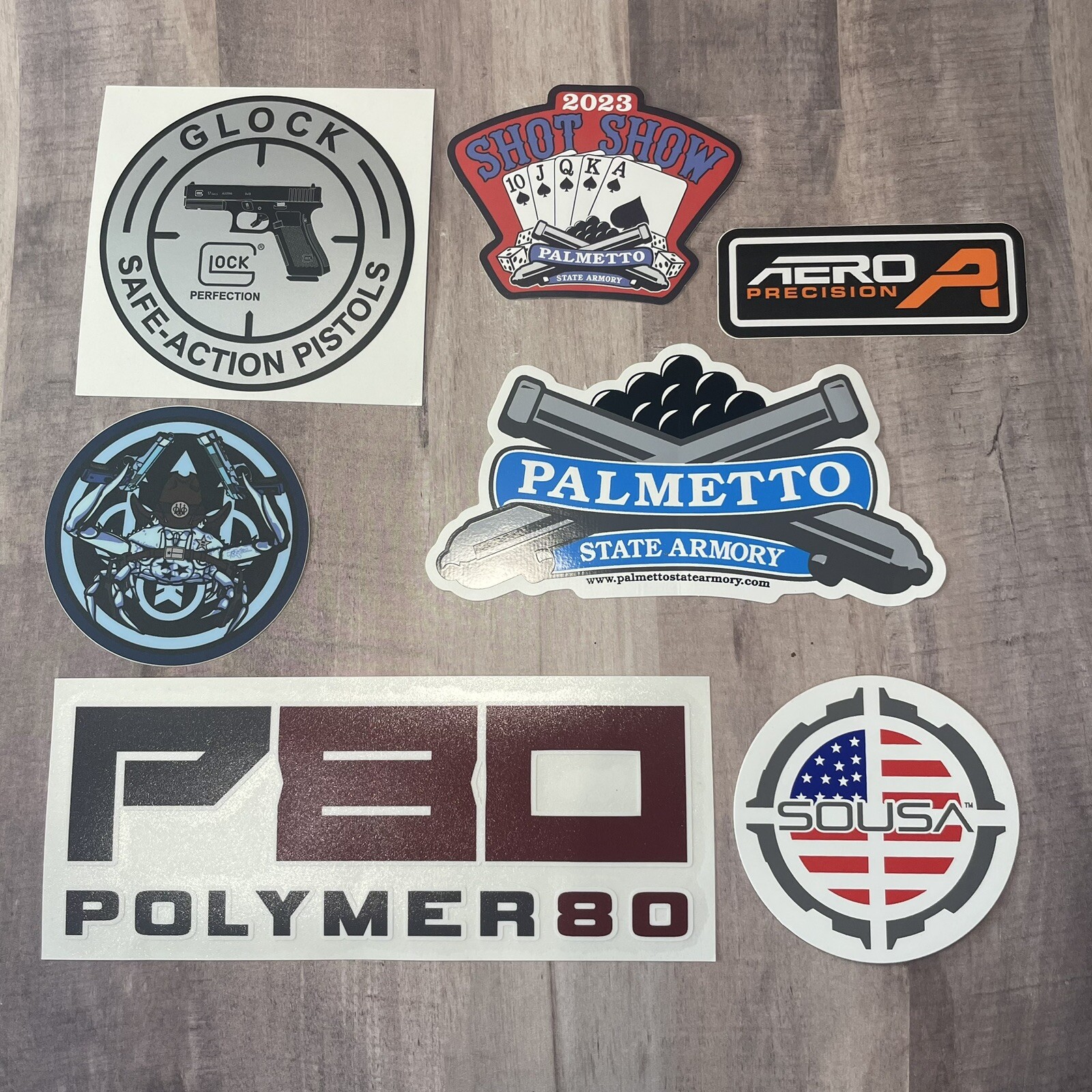 Set of 7 -  2A Tactical DECALS Stickers (Lot of 7) NRA SHOT SHOW PSA Aero Glock