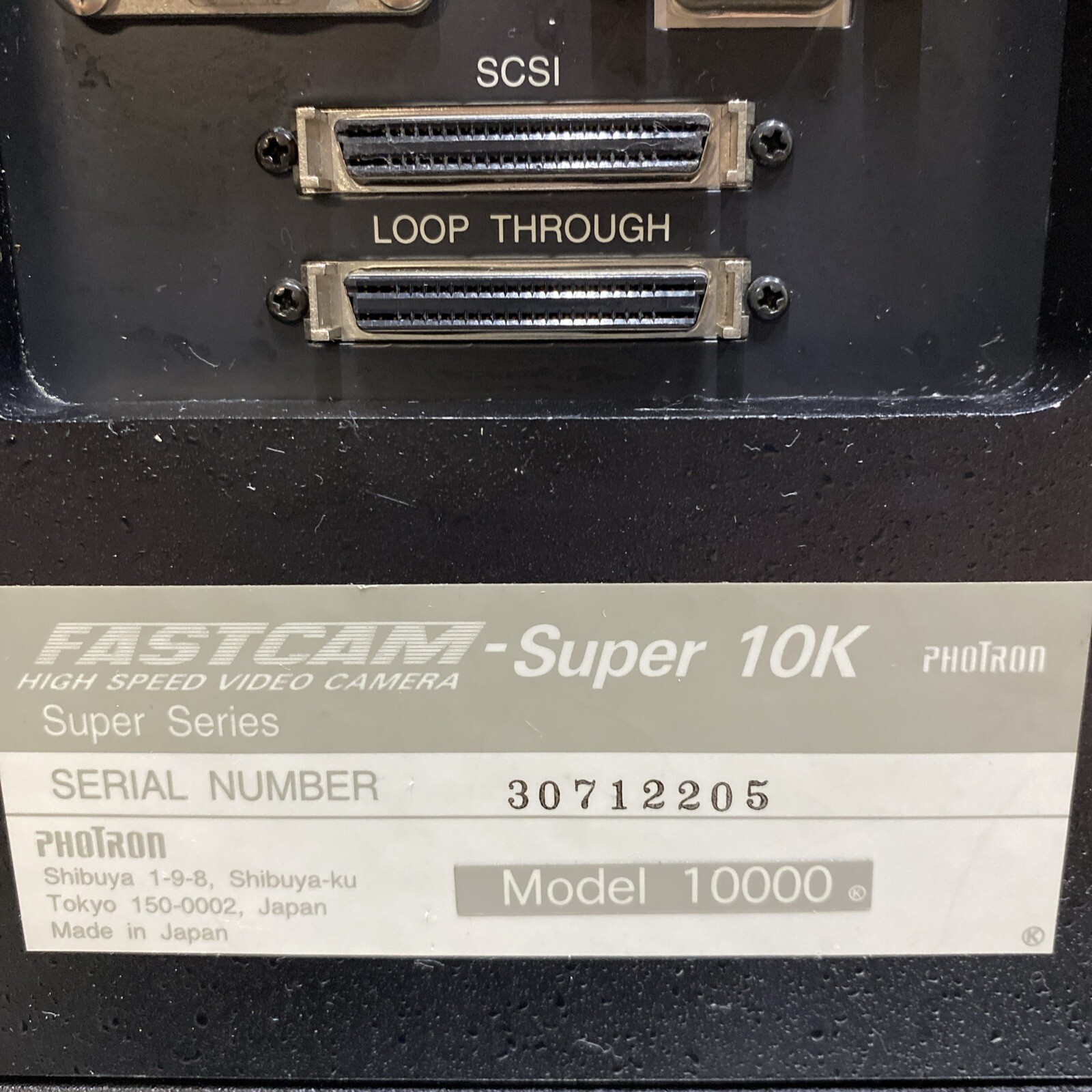 Photron FastCam High Speed Video Camera Processor Model Super 10K