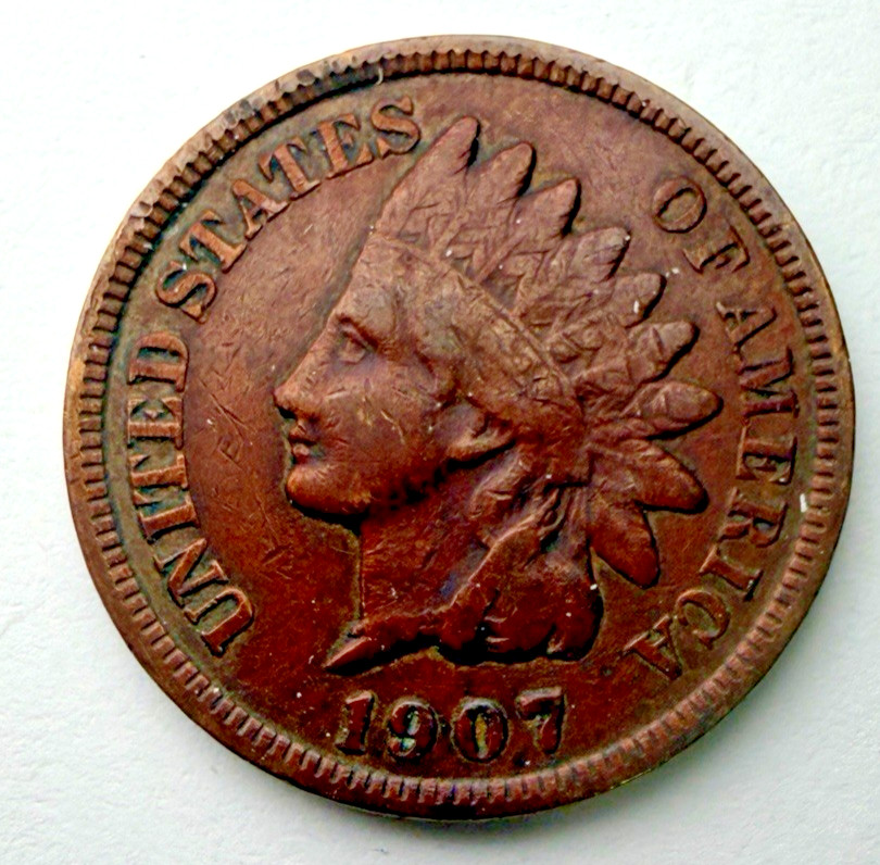 1907  Indian Head US 1c ~Very Fine Details? ~ Sharp ~ 1 Coin From Shown ~ K57