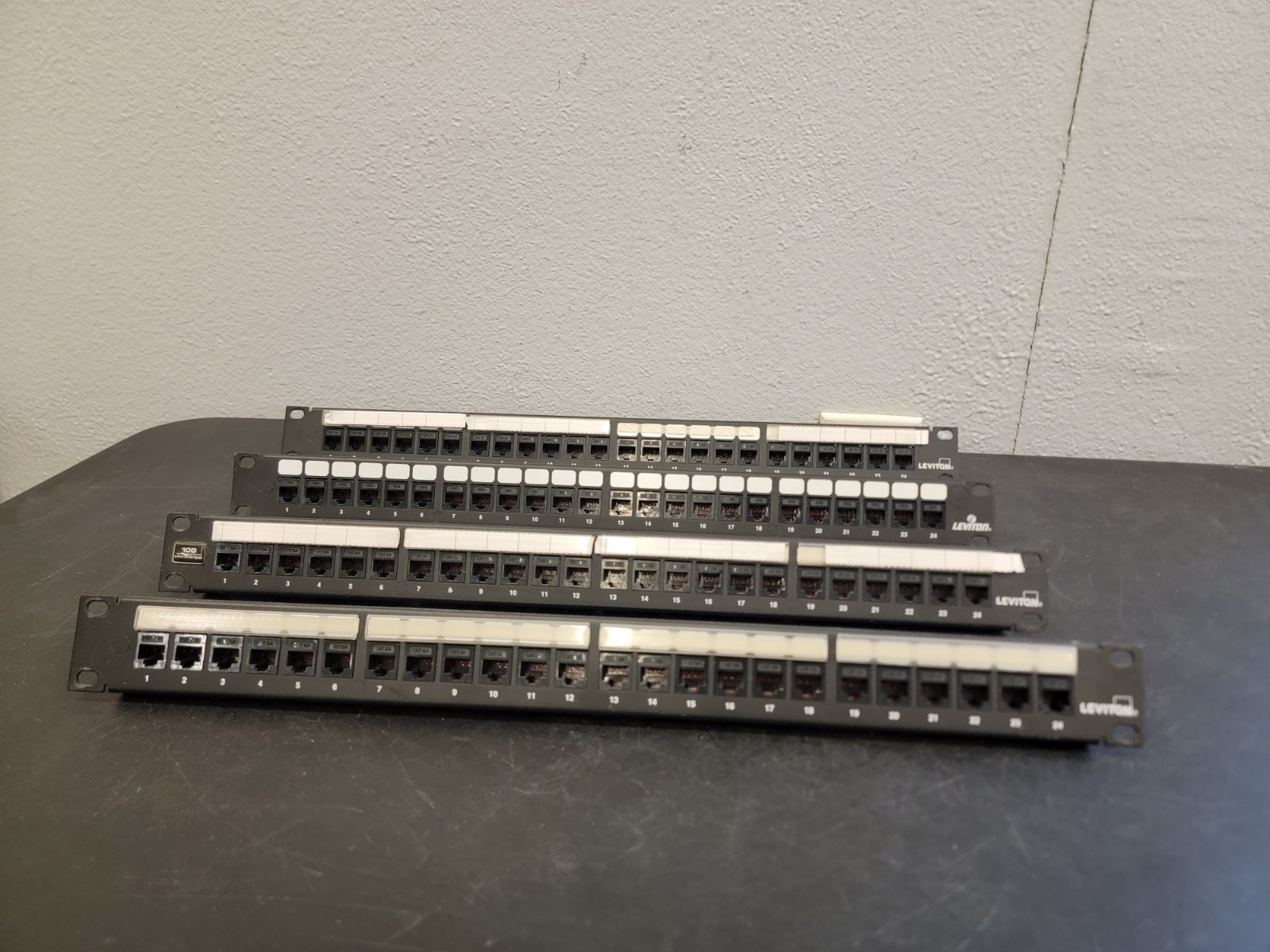 (4) Leviton Cat6 Universal Patch Panel 24-Port 10G Extreme