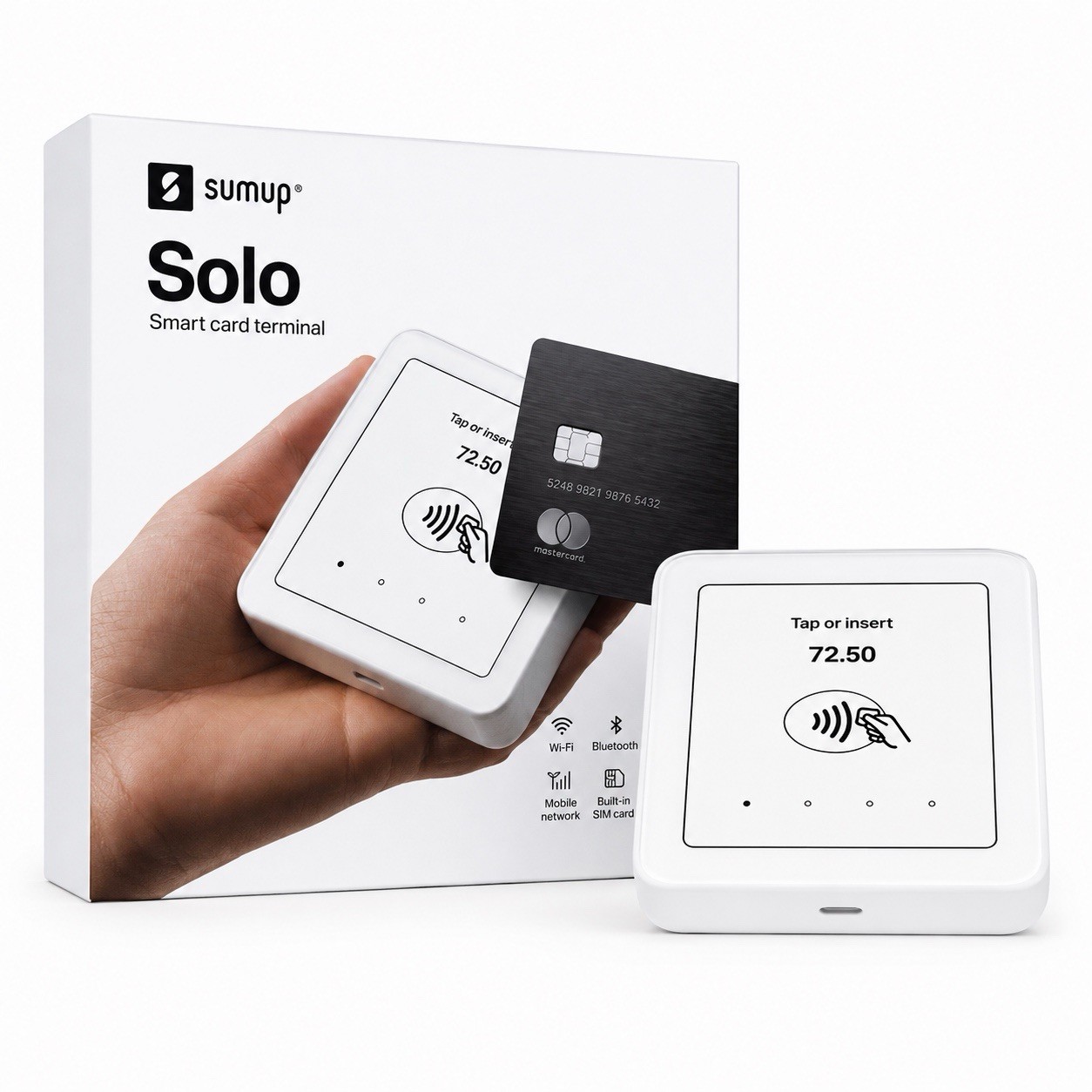 Sumup Solo Mobile Wi-Fi Smart Card Terminal Reader White