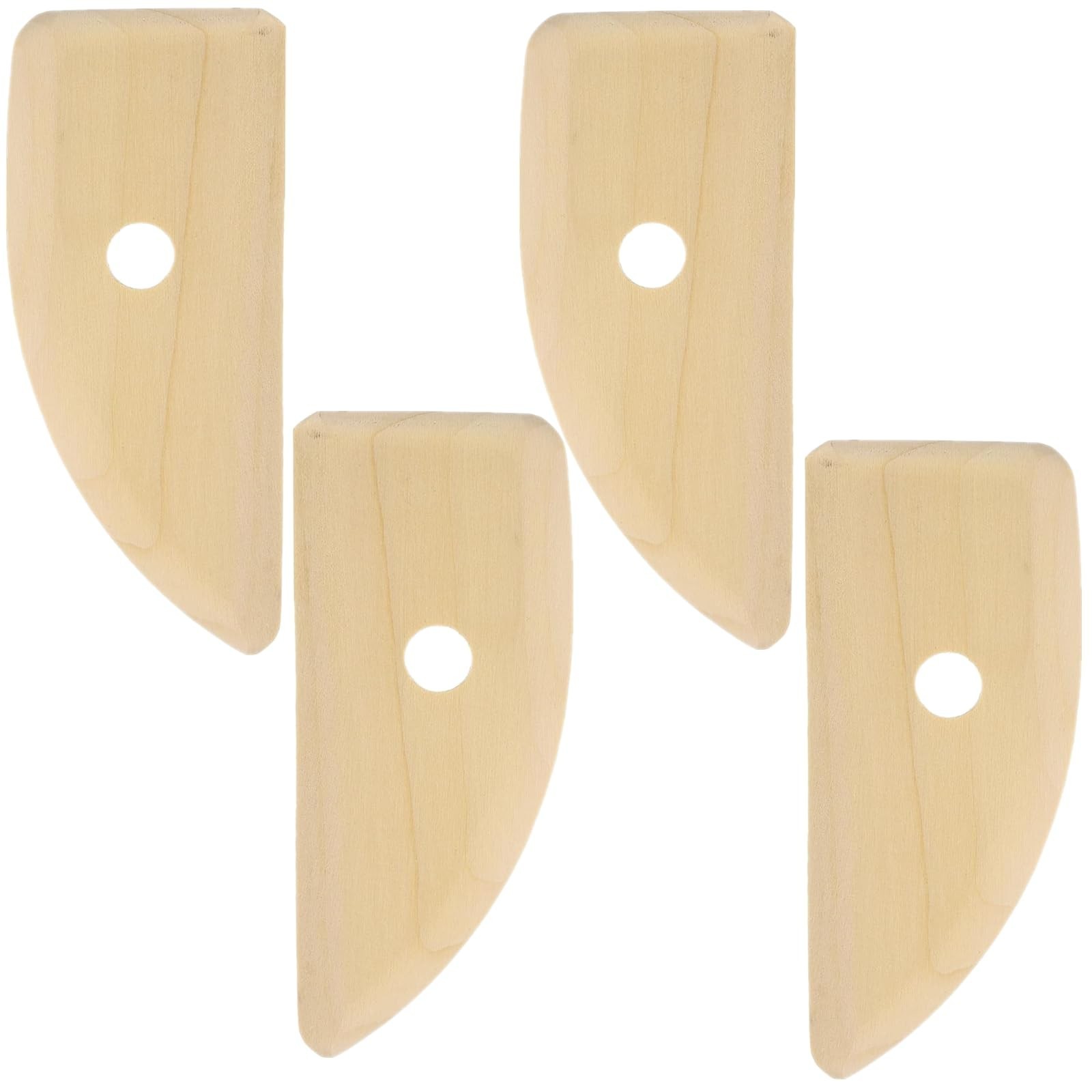 4 Pcs Pottery Ribs Wooden Clay Ceramic Sculpting Tools Clay Tool for Finishin...