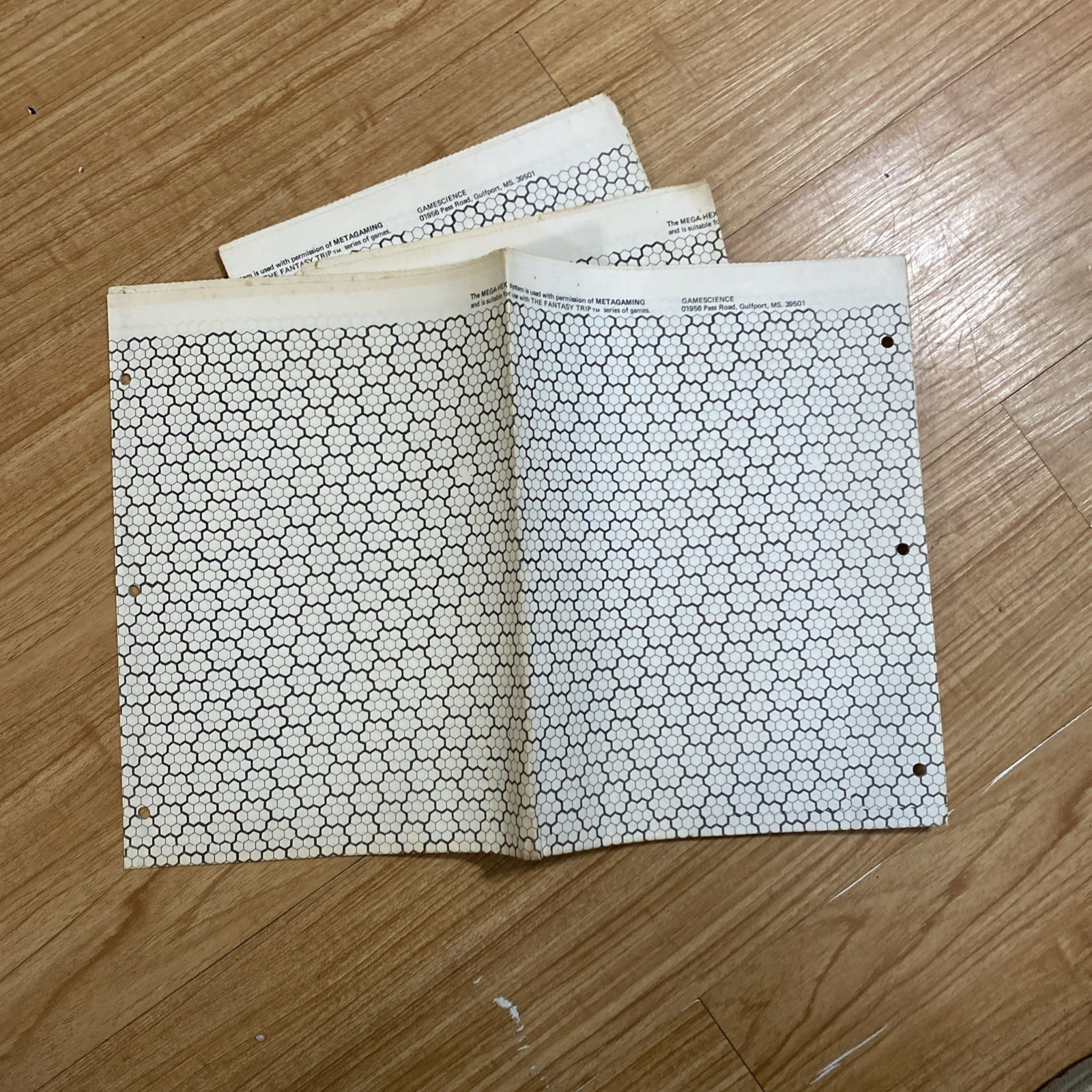 (3) Vtg RPG Gamescience Mega-Hex Sheets 16mm Wargaming D&D 22 x 35 *See Notes*