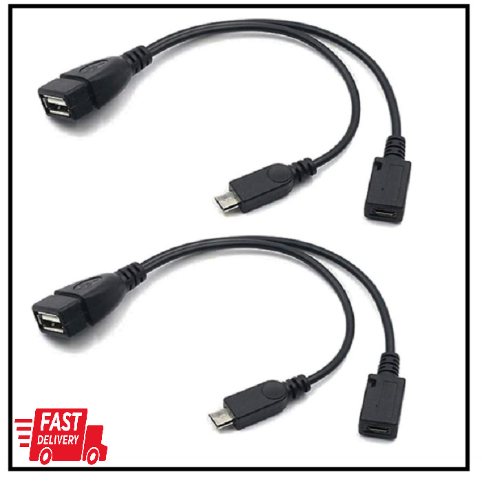AuviPal 2-in-1 Micro USB to USB Adapter (OTG Cable + Power Cable) for Fire Stick