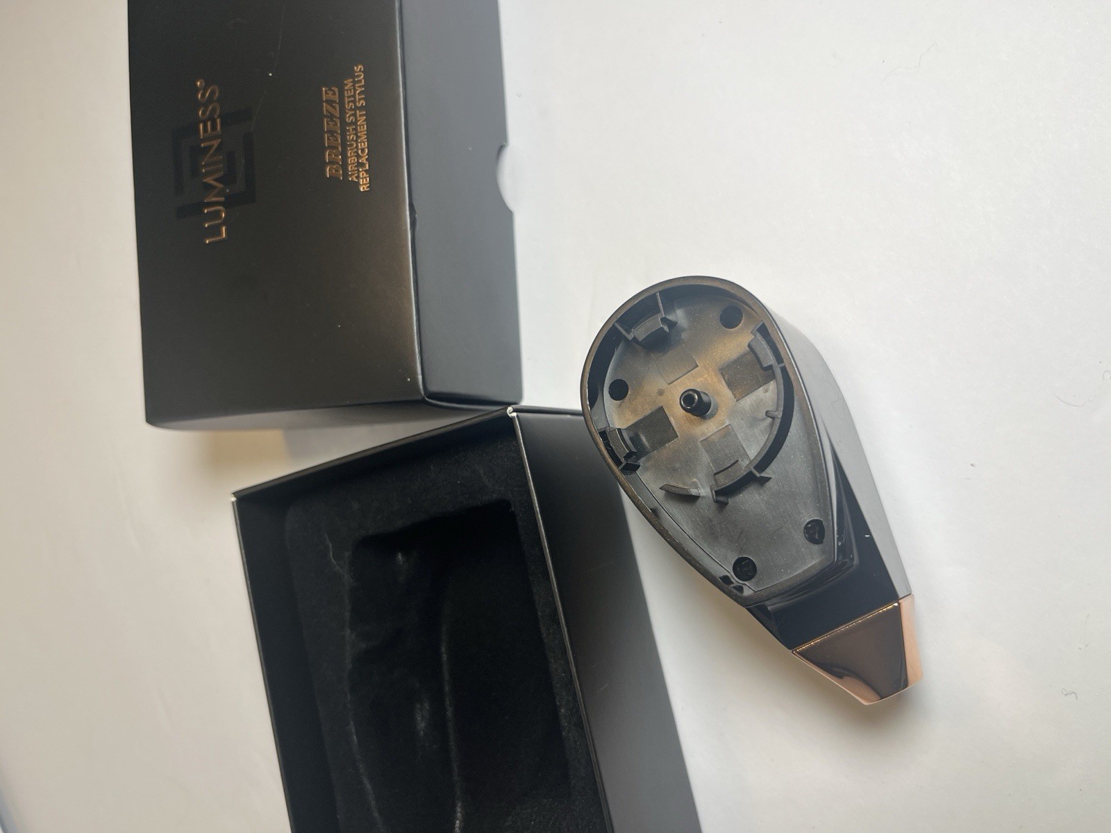 Luminess Breeze Replacement Stylus, Plastic, Black/Rose Gold. Tested. EUC