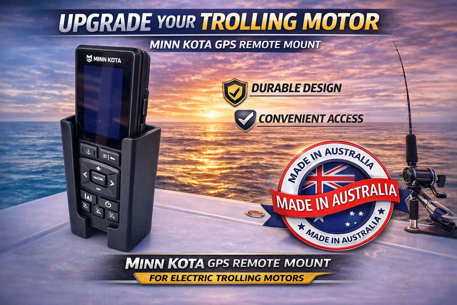 Minn Kota Advanced GPS Remote Holder/Mount – Heavy Duty Mount Made in Australia
