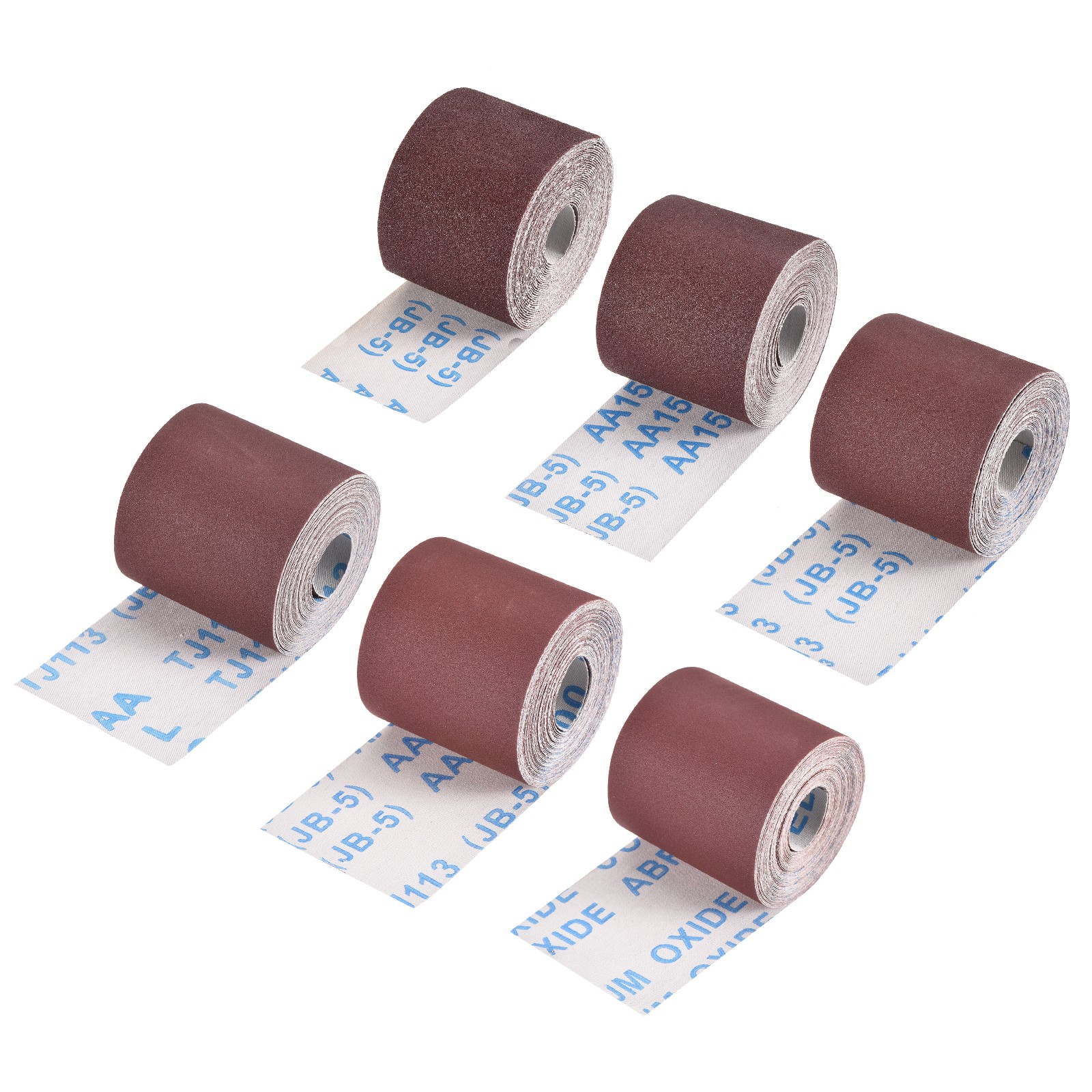 Sandpaper Roll[2.6Inch x 20Feet 80/150/240/320/400/600Grits 6Roll]Aluminum Oxide
