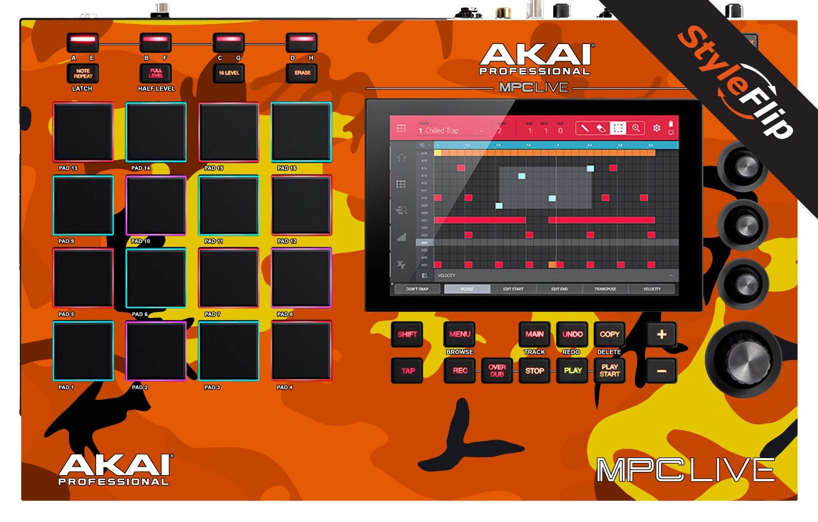 AKAI MPC Live Skin | Orange Camo | Protective Decal | StyleFlip Skins