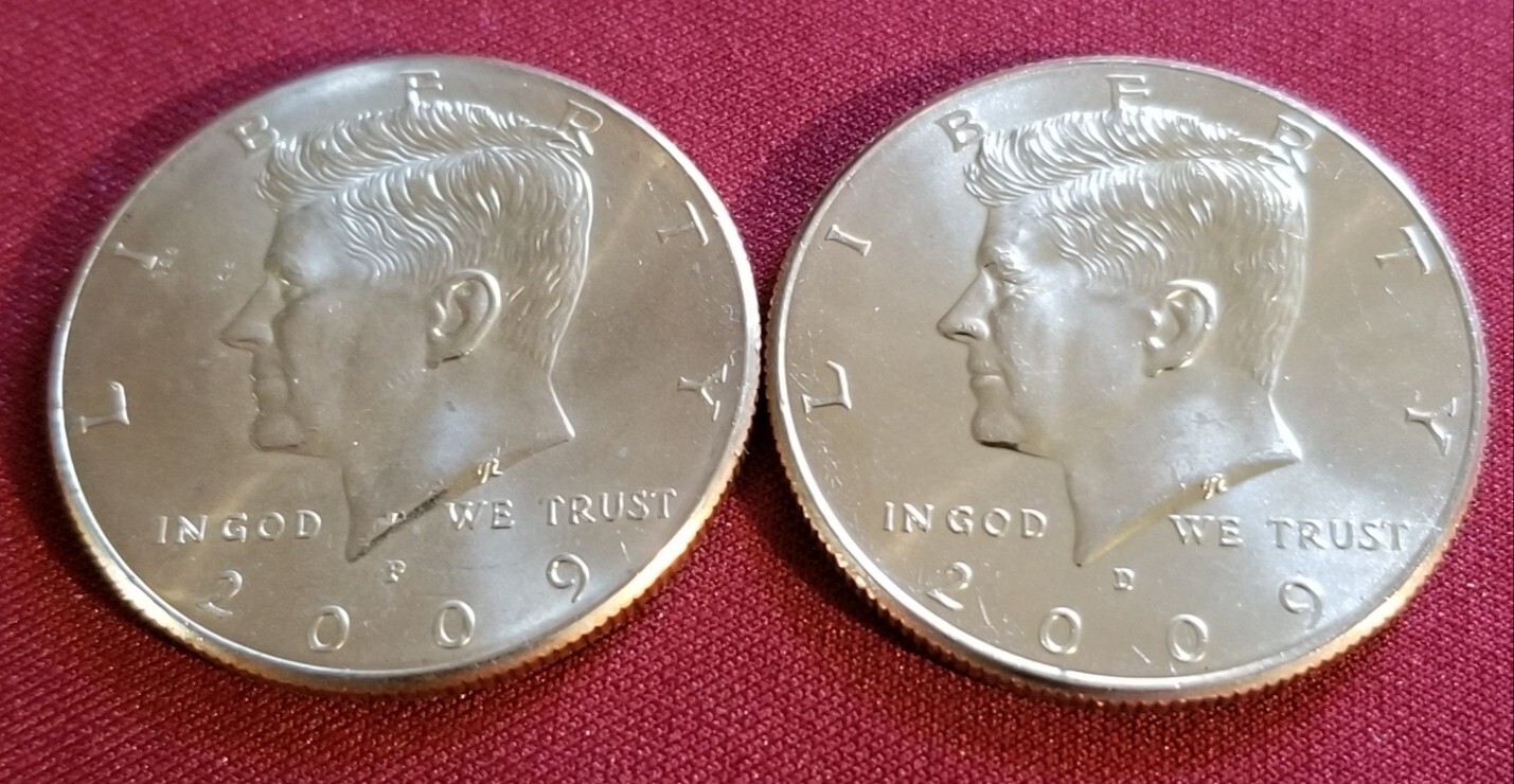 2009 P&D NIFC Kennedy Half Dollars. Circulated Coins. Clad