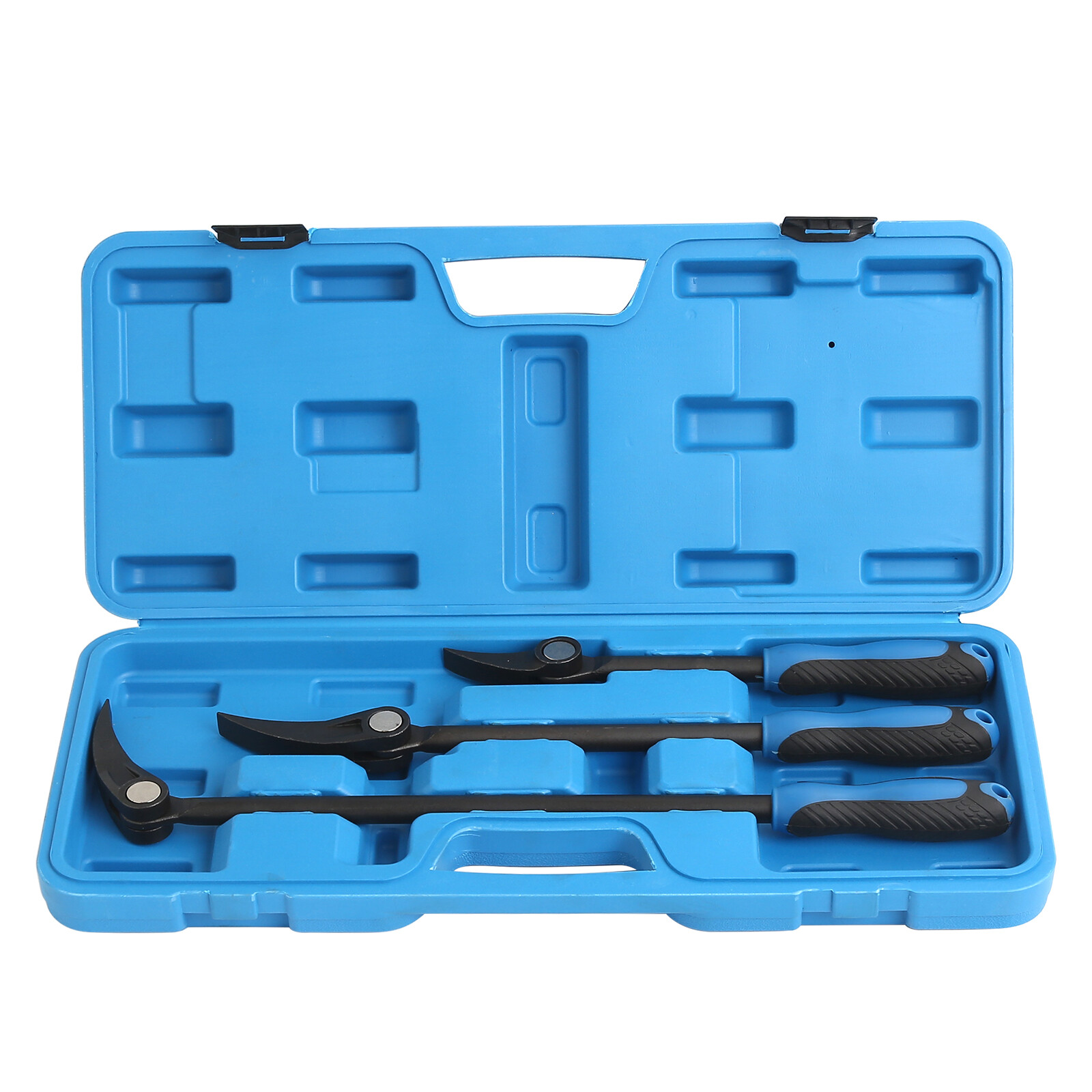 8" 12" 16" HSS Indexable Pry Bar Set, 11-Position Adjustable Angle Pry Bars 3pc