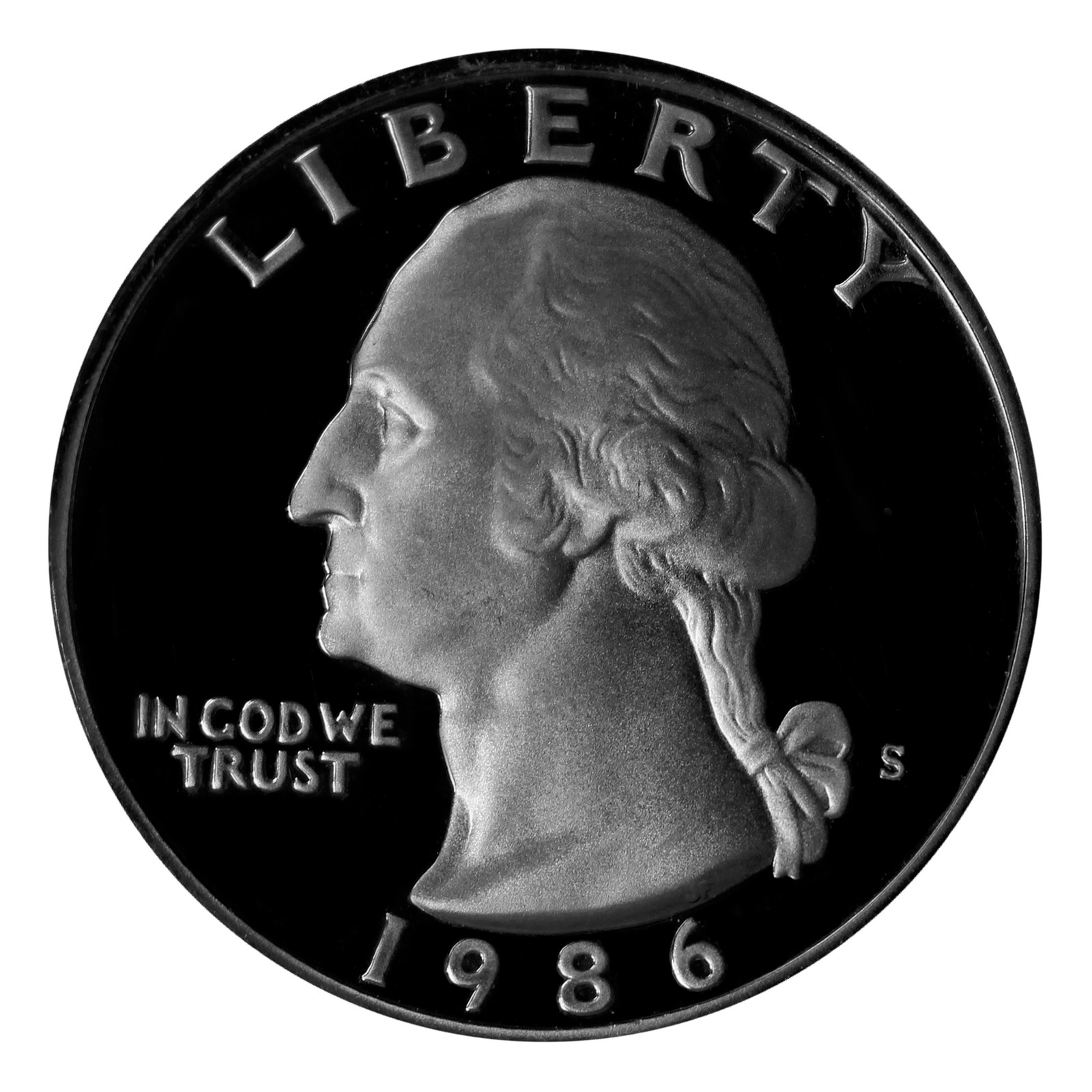 1986 S Washington Quarter 25c Gem Deep Cameo Proof CN-Clad US Coin