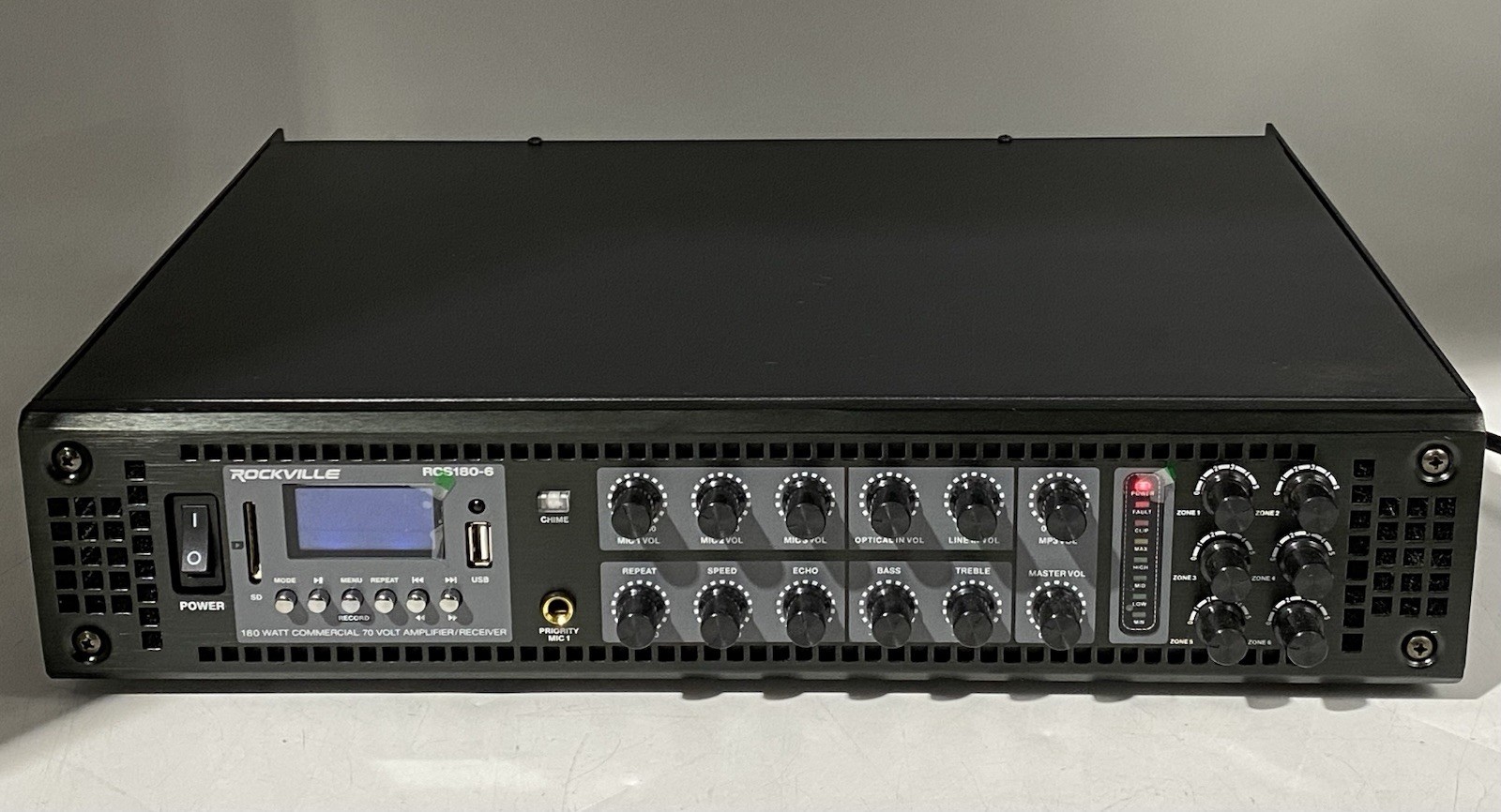 Rockville RCS180-6 180 Watt 6 Zone 70v Amplifier/Bluetooth