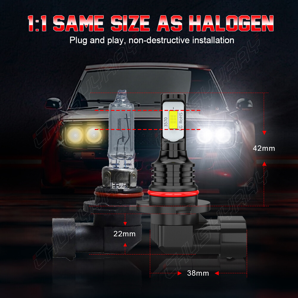For Ford F 150 2015-2020 12000K White LED Headlight Hi/Lo Beam + Fog Light Bulbs