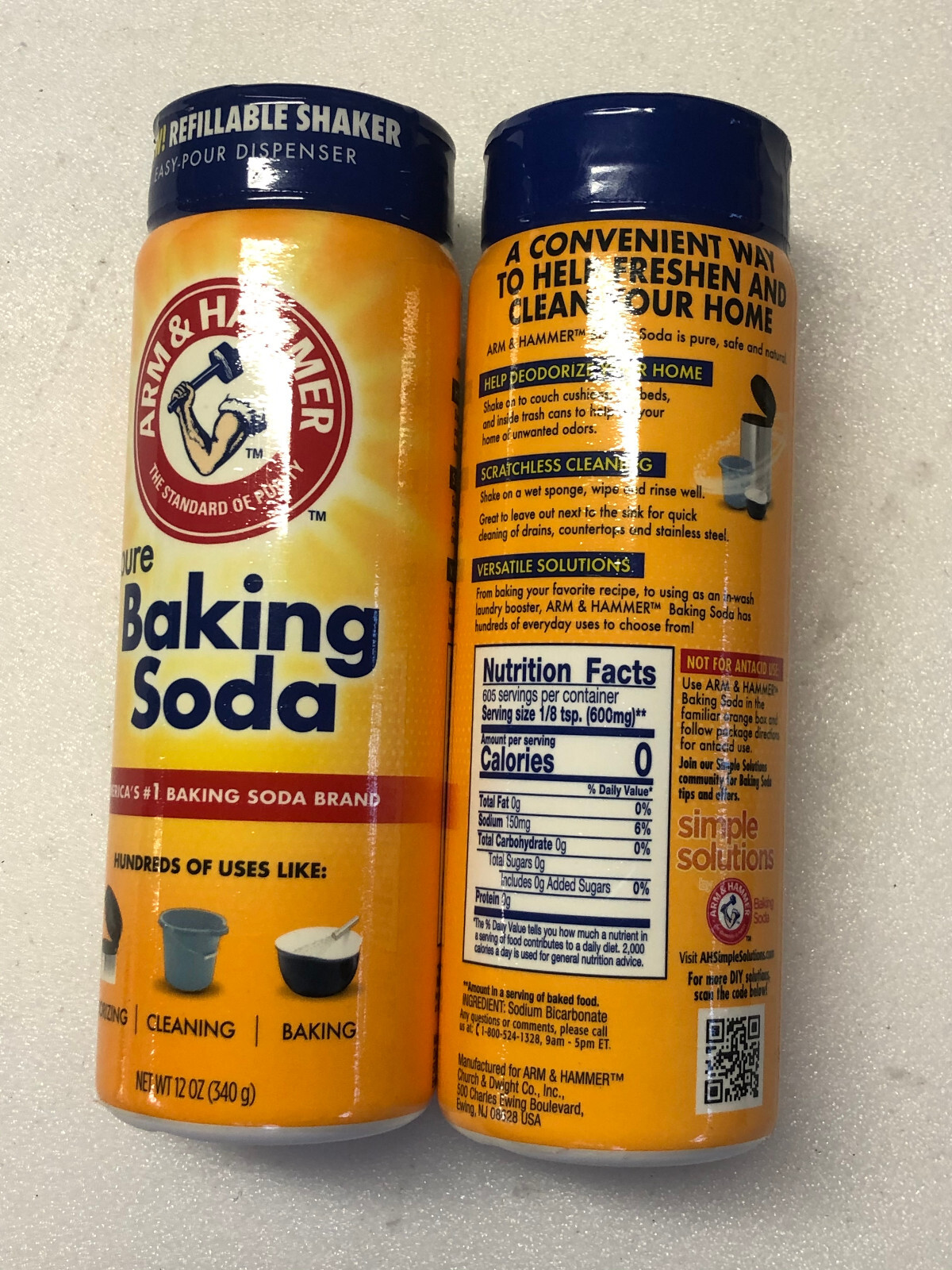 Arm & Hammer Pure Baking Soda Shaker Dispenser 12 OZ (2 Pack)