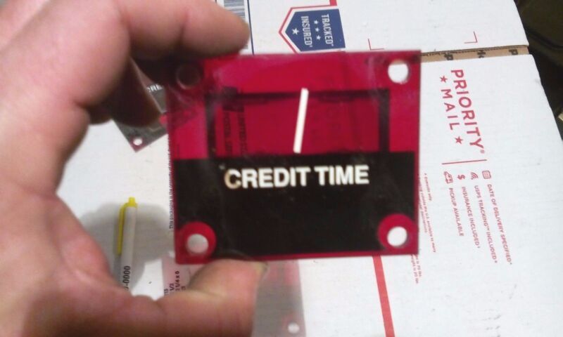 crane claw arcade timer/credit plexi sign part