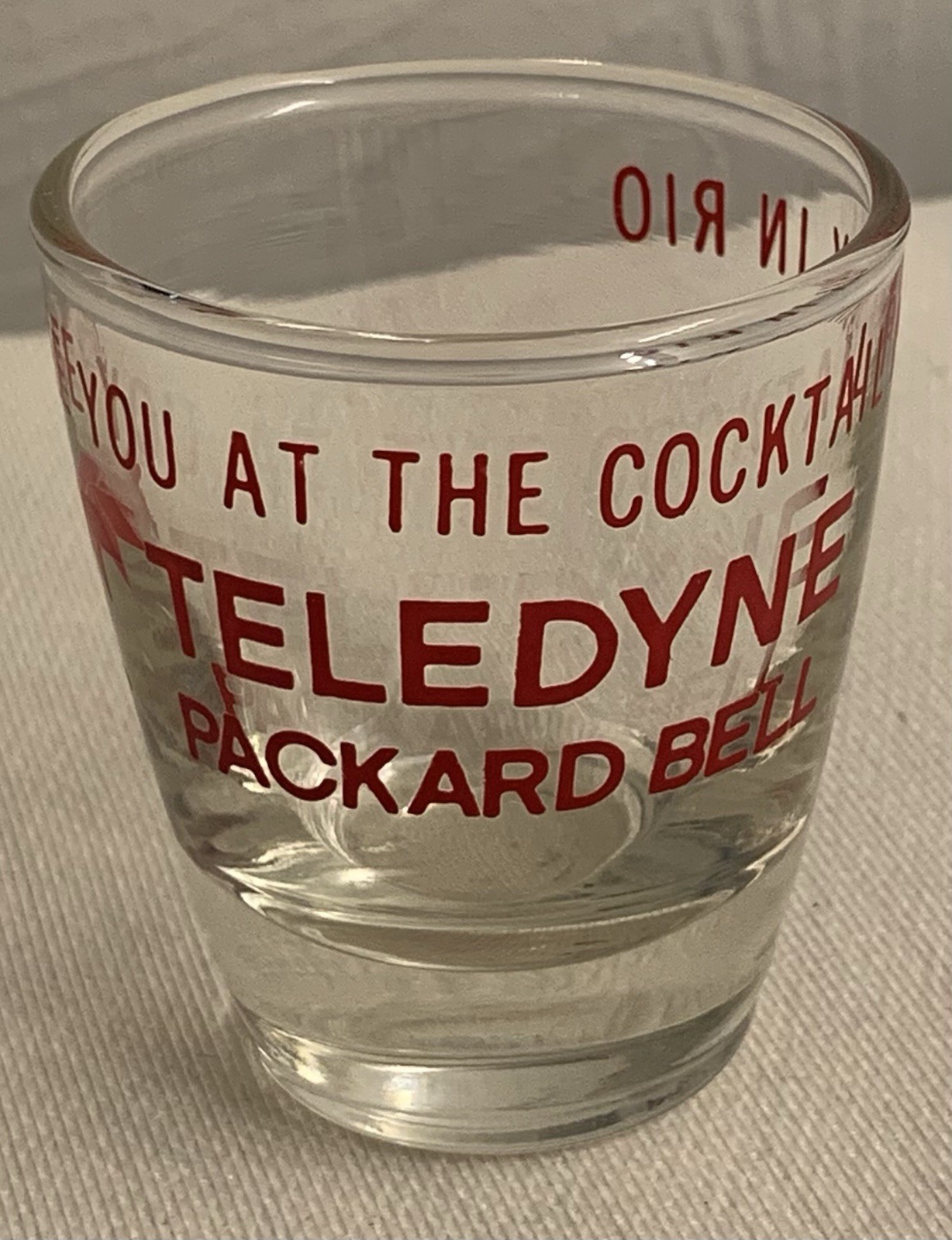 Teledyne Packard Bell See You At The Cocktail Party Rio Advertising Shot Glass